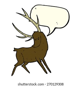 cartoon stag with speech bubble