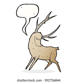 cartoon stag with speech bubble