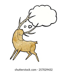 cartoon stag with thought bubble