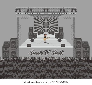 cartoon stage event guitar solo