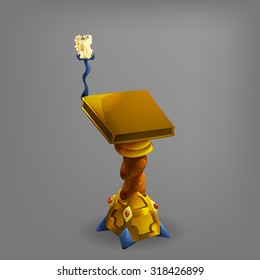 Cartoon stand for book.  Vector illustration.