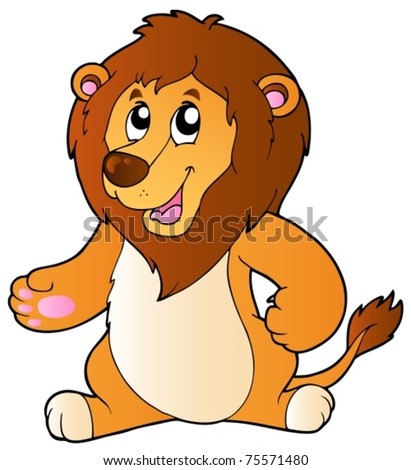 Cartoon Standing Lion Vector Illustration Stock Vector (Royalty Free ...