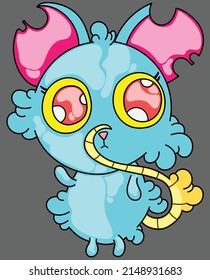 cartoon standing mouse that has very big eyes and hollow ears