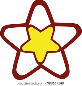 Cartoon star in star