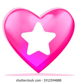 Cartoon Star Button Game GUI 3D Love