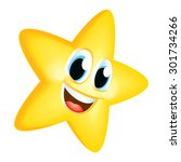 Cartoon Star Character Kids Fun Education Party Reaching Success