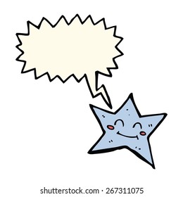 cartoon star character with speech bubble