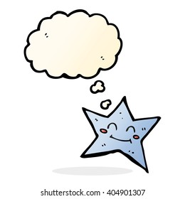 cartoon star character with thought bubble