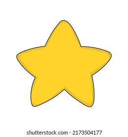 Cartoon star. Colorful vector illustration. Isolated on white background. Design element. Template for your design, books, stickers, cards.