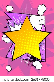 Cartoon Star, comic book award. Retro vector comics pop art design.