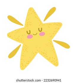 cartoon star cute icon isolated