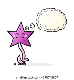 Cartoon-Sternblume mit Denkblase