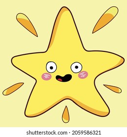 cartoon star with happy expression