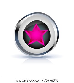 Cartoon star icon on white