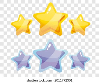 Cartoon Star On Png Background. Star Rating For Going To The Next Level In Games