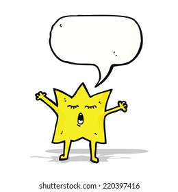 cartoon star with speech bubble