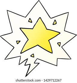 Cartoon-Stern mit Sprachblase in glattem Farbverlauf-Stil