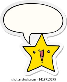 cartoon star with speech bubble sticker