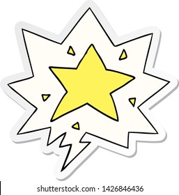 cartoon star with speech bubble sticker