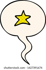 símbolo de estrella de caricatura con burbuja de habla en estilo de libro de historietas