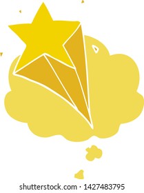 cartoon star with thought bubble in retro style