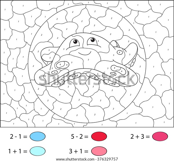 Cartoon Starfish Color By Number Educational Stock Vector (Royalty Free ...