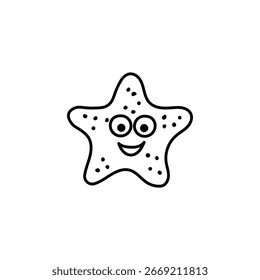 Vector de estrellas de mar de dibujos animados - ilustración de animales de océano lindo