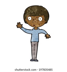 desenho animado encarando o menino