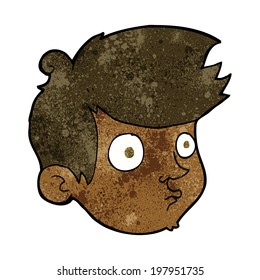 cartoon staring boy