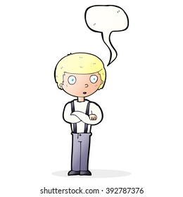 Cartoon-Star-Junge mit Sprachblase