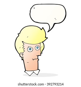cartoon staring face with speech bubble