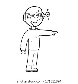 caricatura mirando al hombre
