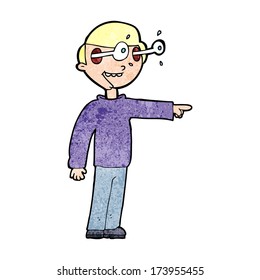 cartoon staring man