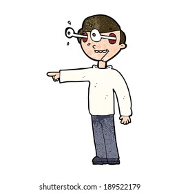 cartoon staring man