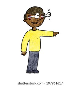 cartoon staring man