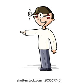 cartoon staring man