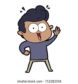 cartoon staring man