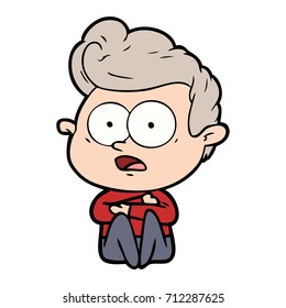 cartoon staring man