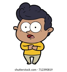 cartoon staring man