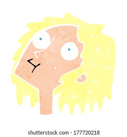 cartoon staring woman