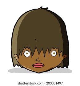 cartoon staring woman
