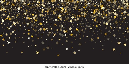 Cartoon stars magic backdrop. Spangle confetti banner decor. Shimmer texture.