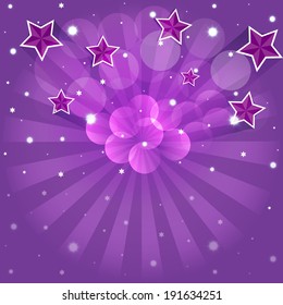 Cartoon stars in the night sky.Vector EPS10.