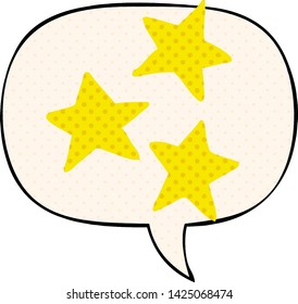 Cartoon-Sterne mit Sprachblase im Comicstil