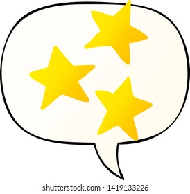 cartoon stars with speech bubble in smooth gradient style