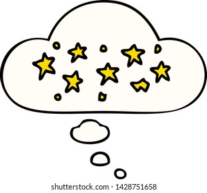 cartoon stars with thought bubble