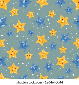 cartoon stars vector pattern