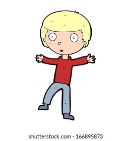 cartoon startled boy