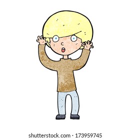 caricatura de niño sorprendido