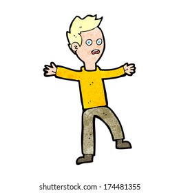 cartoon startled boy